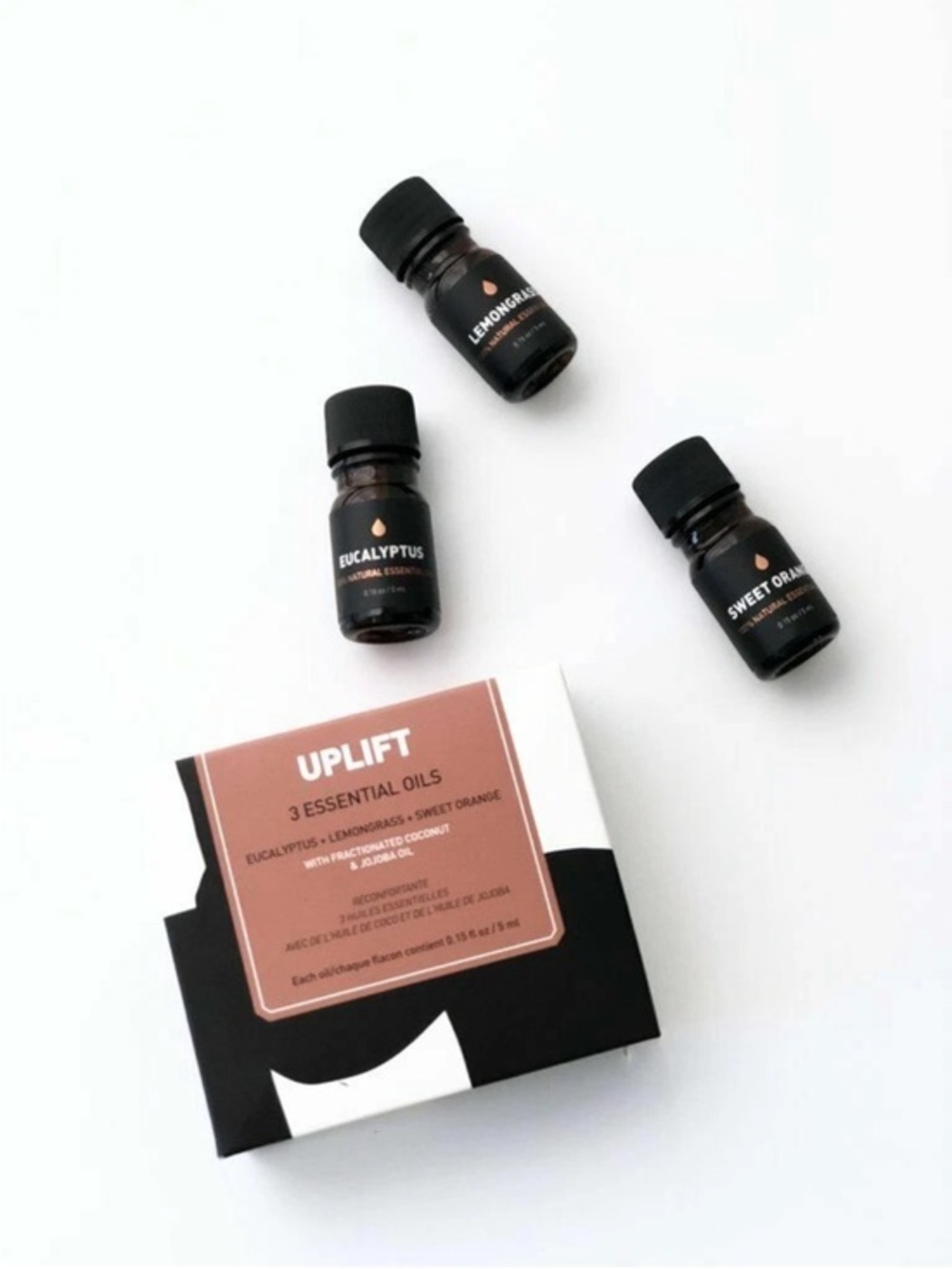 New Uplift 3 Essential Oils Set Eucalyptus Lemongrass Sweet Orange
